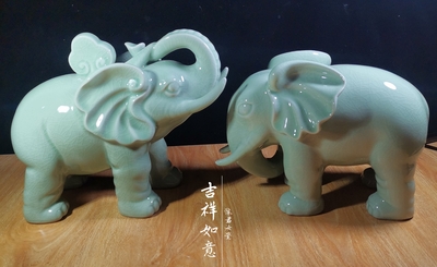 吉祥如意對象（高20厘米寬28厘米顏色豆綠）