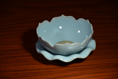 蓮花茶漏（高5厘米直徑10厘米顏色天青）
