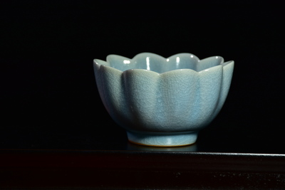 仿古天藍(lán)釉蓮花杯（高5厘米直徑9厘米顏色仿古天青容量100毫升） (15)