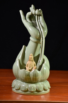 佛手蓮心倒流香薰（高35厘米顏色豆綠）