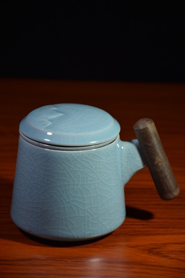 博雅辦公杯（帶茶漏高10厘米寬15厘米容量280毫升顏色天青）