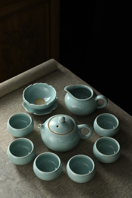粉青十件套西施美人茶具