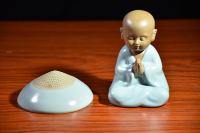靜茶漏茶漏（高12厘米寬10厘米顏色天青）